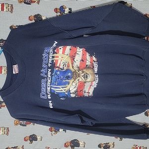 Vintage Deer Hunting An American Tradtion Since 1801 Flag Navy Sweatshirt